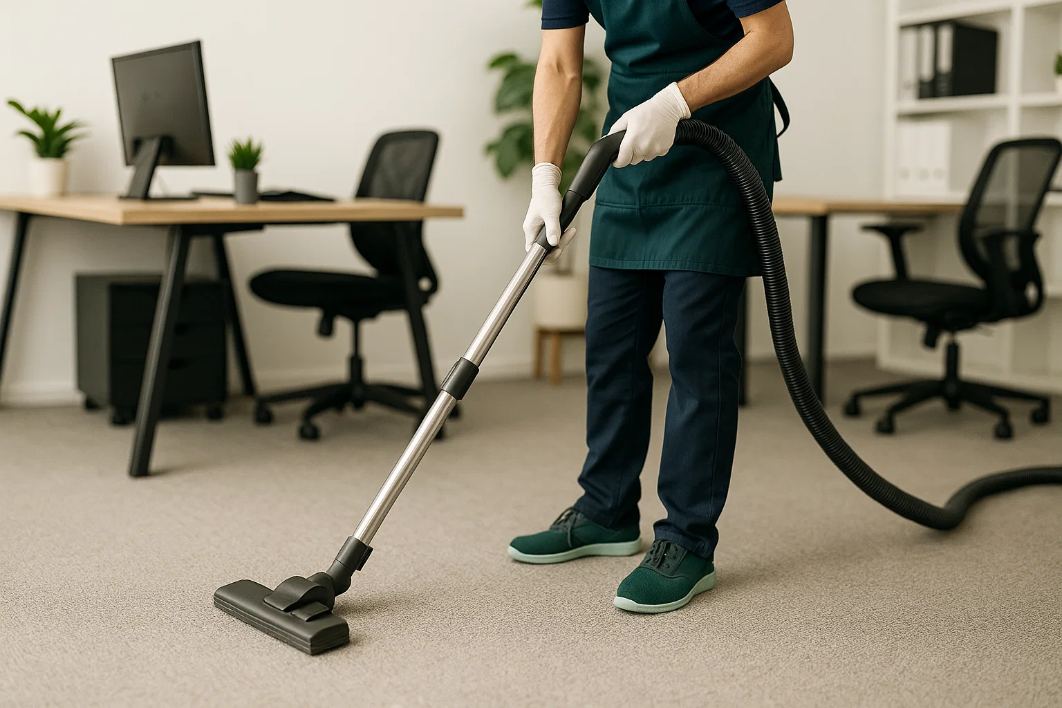 Final clean after construction with HEPA vacuuming and detail dusting